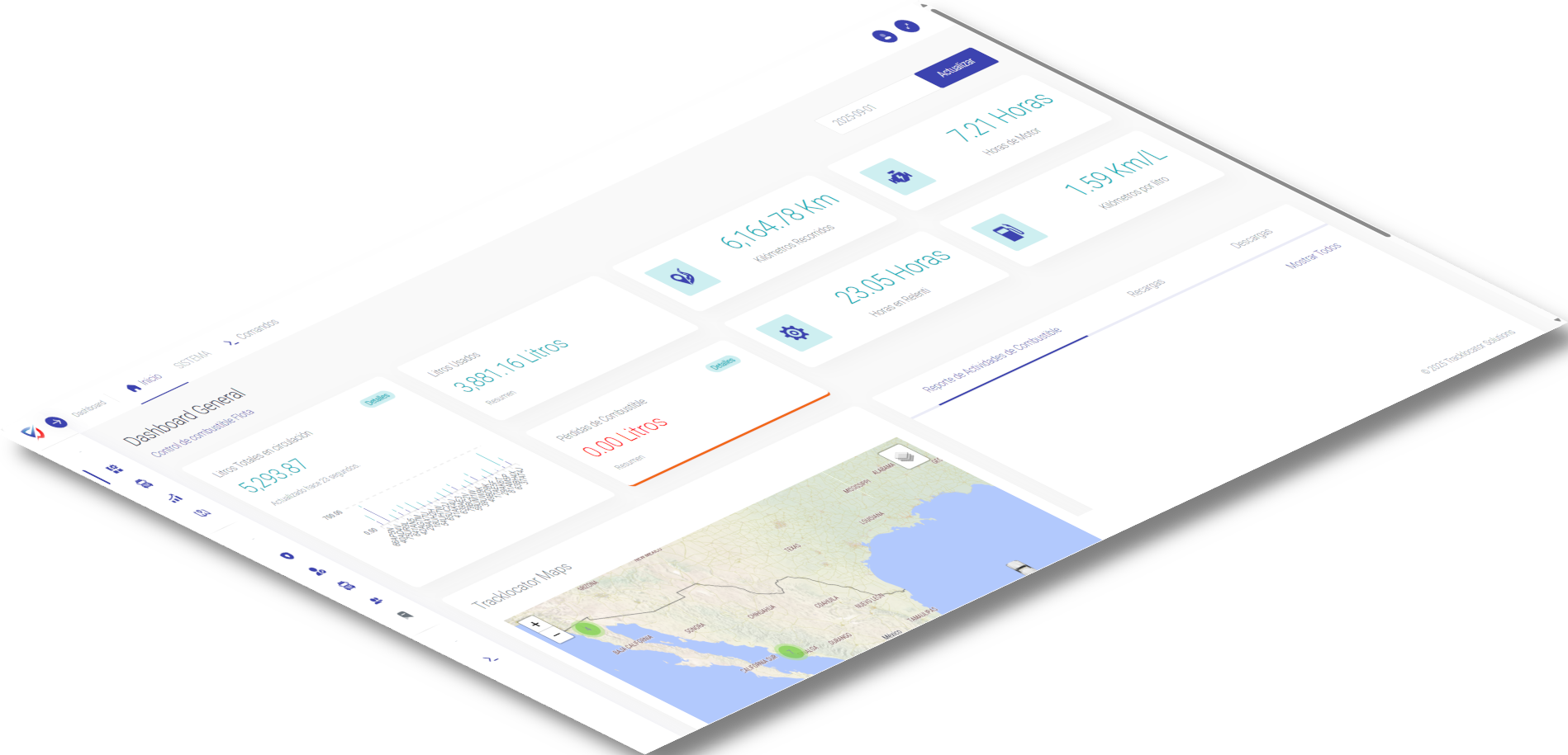 Panel de consumo y mapa en tiempo real